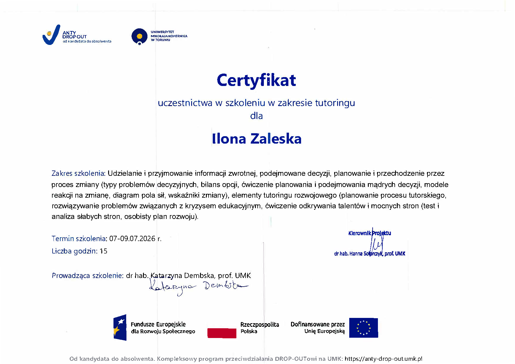 certyfikat